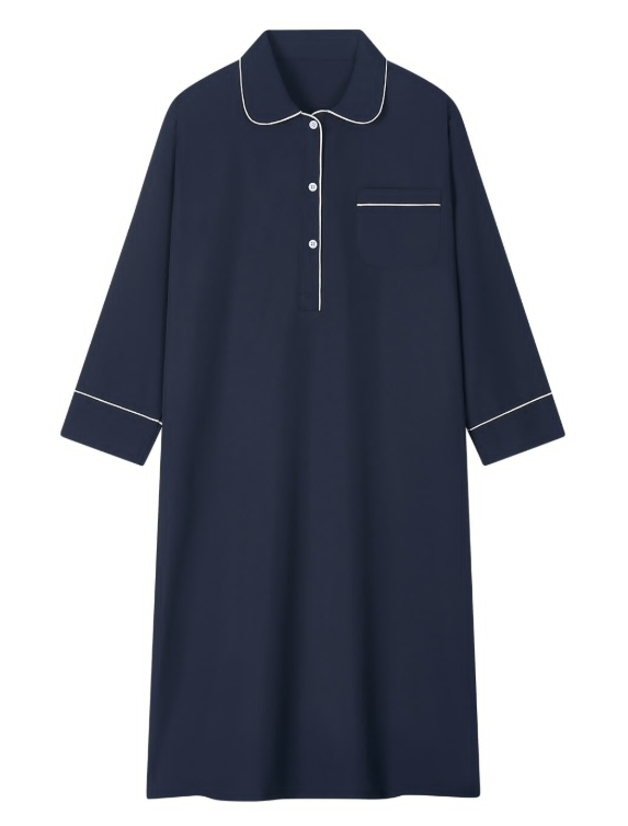 [Nmixx X Dossy] Silk Fit Essential Long Sleeve Pajama Dress