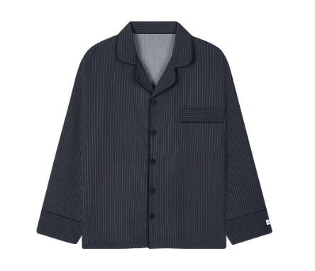 [Nmixx X Dossy] Silk Fit Modern Black Long Sleeve Couple Pajama Set