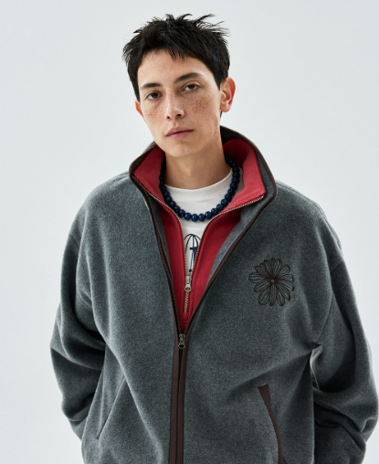 [Seventeen Jeonghan Pick] Mardi Mercredi Oversized Fleece Jacket LA Fleur