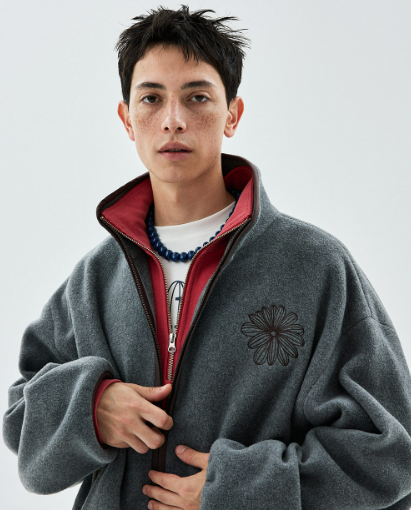 [Seventeen Jeonghan Pick] Mardi Mercredi Oversized Fleece Jacket LA Fleur