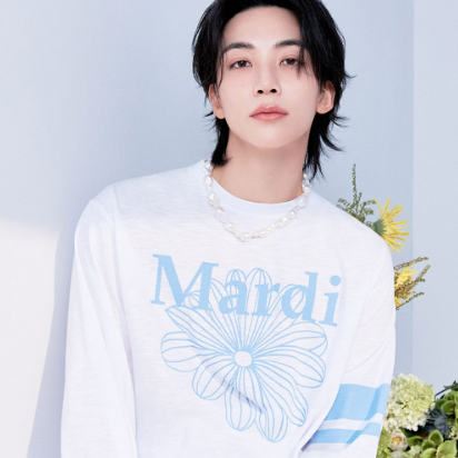 [Seventeen Jeonghan Pick] 26FW Mardi Mercredi Slub Cotton Relaxed T-Shirt Long Sleeve LA Fleur