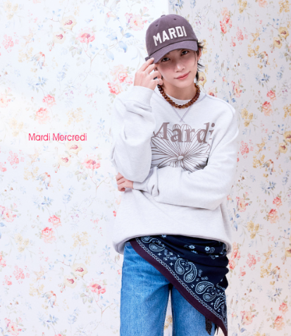 [Seventeen Jeonghan Pick] 26FW Mardi Mercredi Sweatshirt Raglan LA Fleur