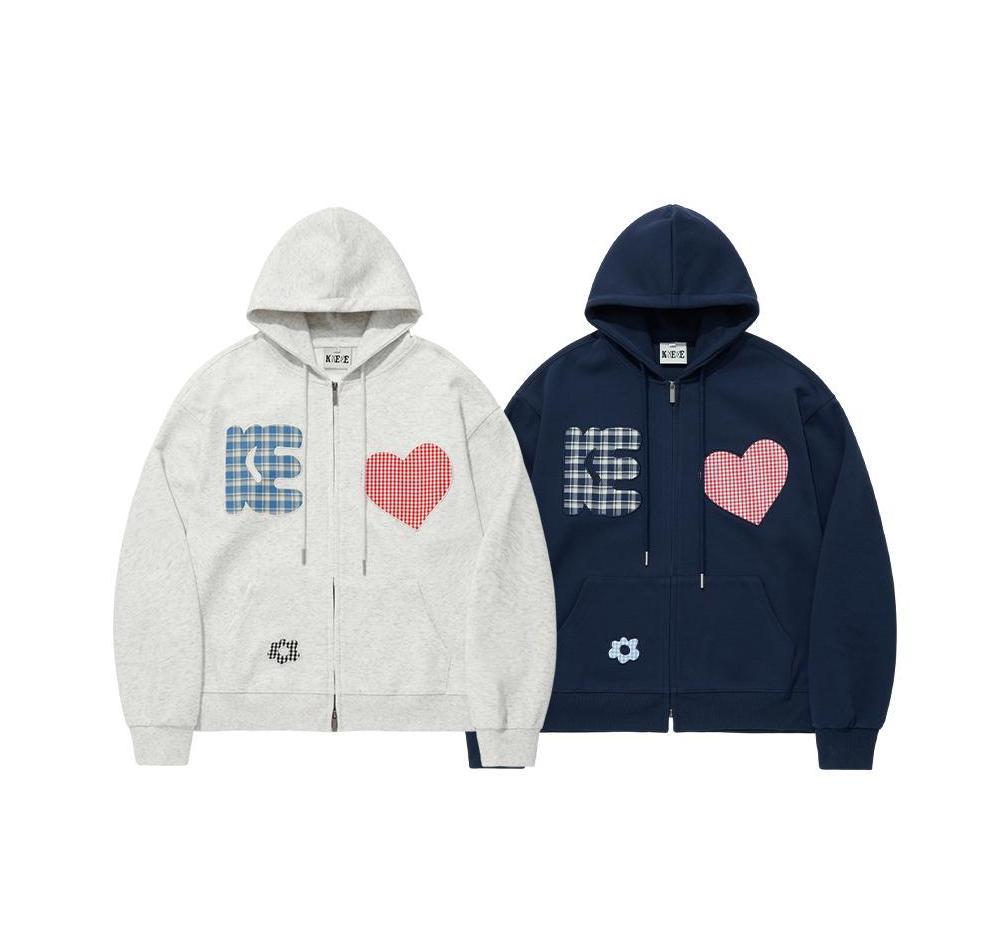 KKEEE Wappen Cozy Two-Way Hooded Zip-Up