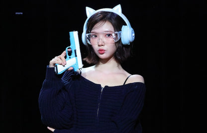 [Hearts2Hearts Jiwoo Worn] Oafish Off Shoulder Knit Zip-Up