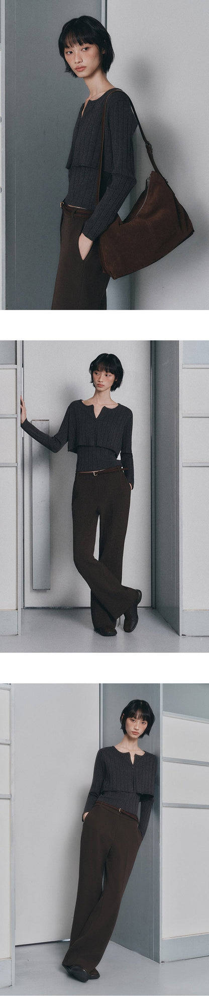 MIXXO - Nashi Layered Crop Cardigan