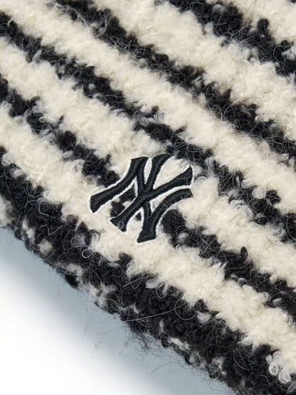 [Aespa Karina & TWS Pick] MLB Striped Meow Beanie New York Yankees