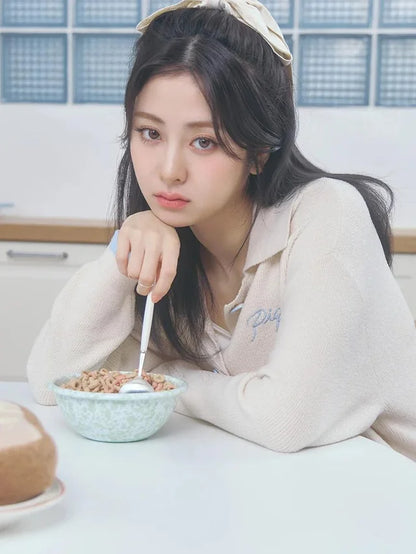 [Lesserafim Yunjin Pick] Gelato Pique Goalie Knit Cardigan