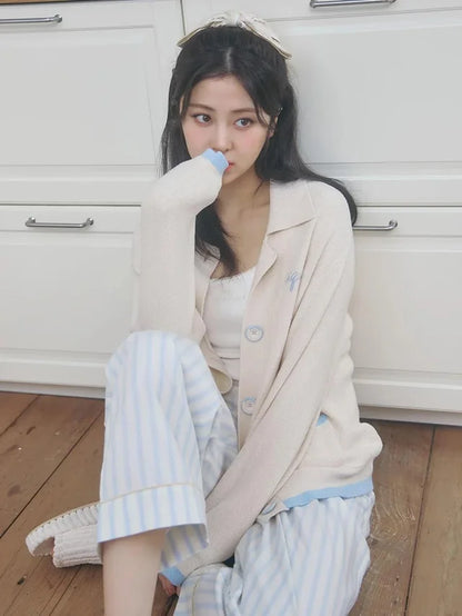 [Lesserafim Yunjin Pick] Gelato Pique Goalie Knit Cardigan
