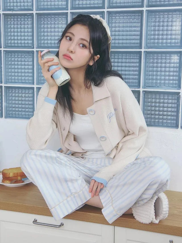 [Lesserafim Yunjin Pick] Gelato Pique Goalie Knit Cardigan