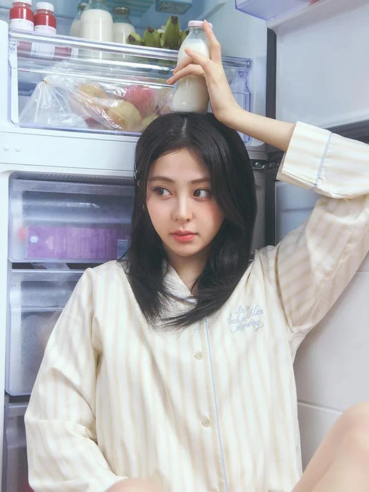 [Lesserafim Yunjin Pick] Gelato Pique Morning Stripe Shirt