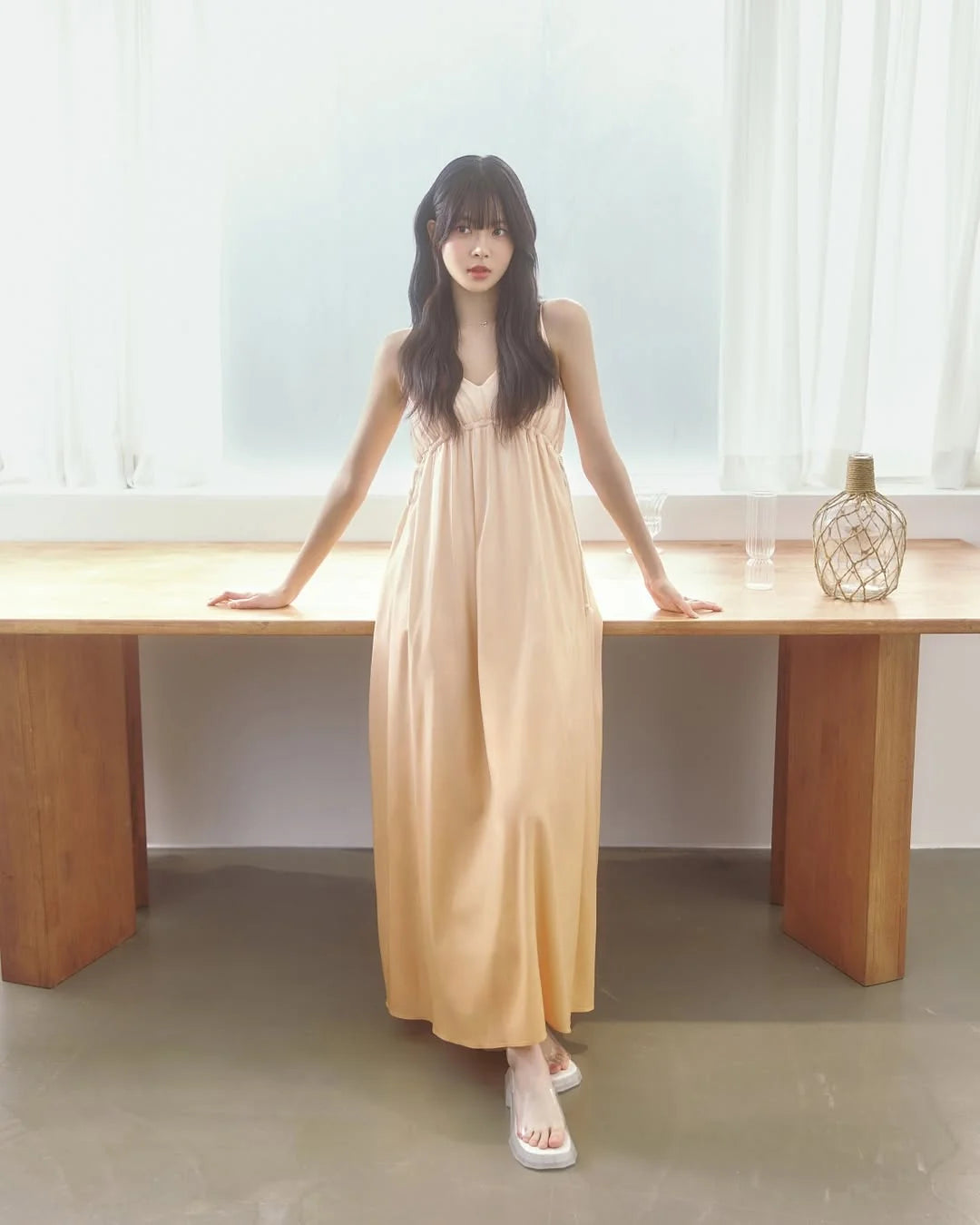 [Lesserafim Eunchae Pick] Gelato Pique Gradient Drawstring One Piece
