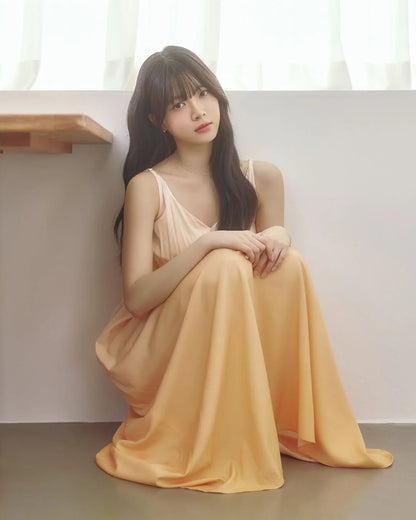 [Lesserafim Eunchae Pick] Gelato Pique Gradient Drawstring One Piece