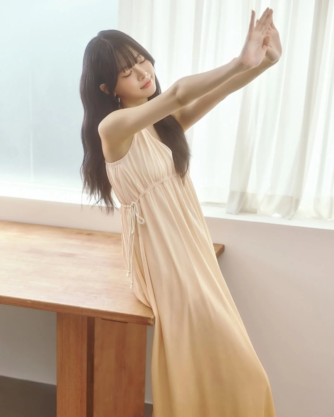 [Lesserafim Eunchae Pick] Gelato Pique Gradient Drawstring One Piece