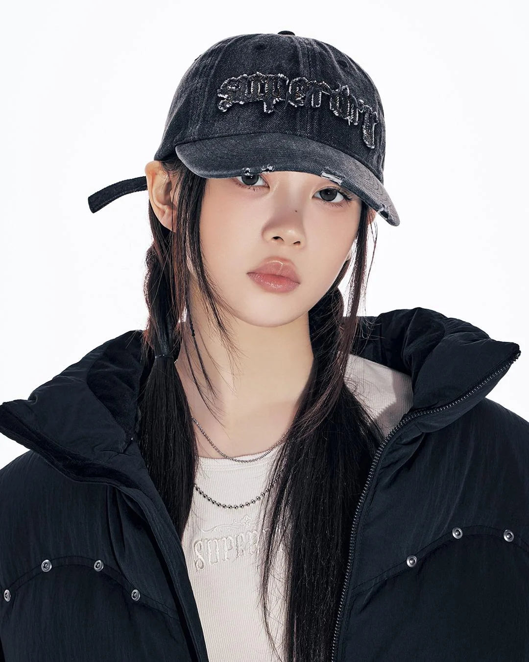 [Illit Moka Worn] Superdry Vintage Washed Denim Ball Cap Black