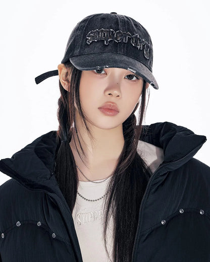 [Illit Moka Worn] Superdry Vintage Washed Denim Ball Cap Black