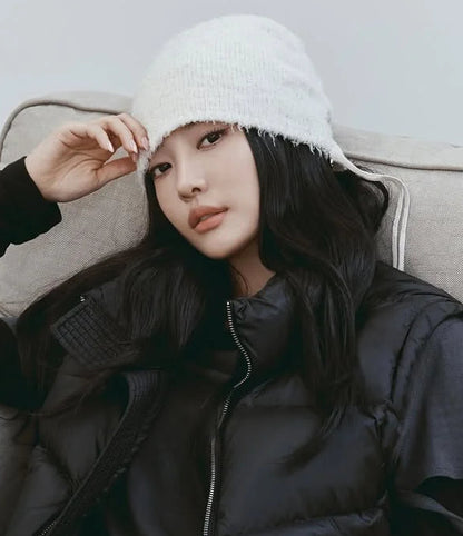 [Aespa Ningning Worn] Matin Kim Ribbon Tie Knit Beanie