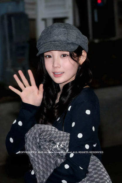 [Illit Wonhee Worn] Type Service Wool Belted Cap [Charcoal]