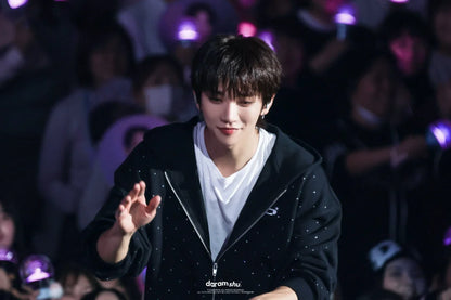 [Seventeen Joshua Worn] OY Crystal Dot Hoodie Zip Up Black