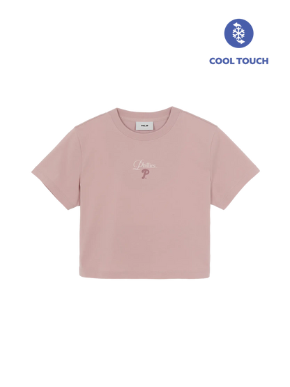 [Aespa Karina Worn] 26 Summer MLB Women's Sheriff Logo Point Comfortable Crop Short Sleeve T-Shirt