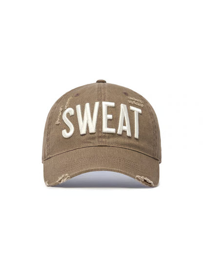[MLB X KISS OF LIFE] SWEAT Damaged Washed Unstructured Ball Cap Brown