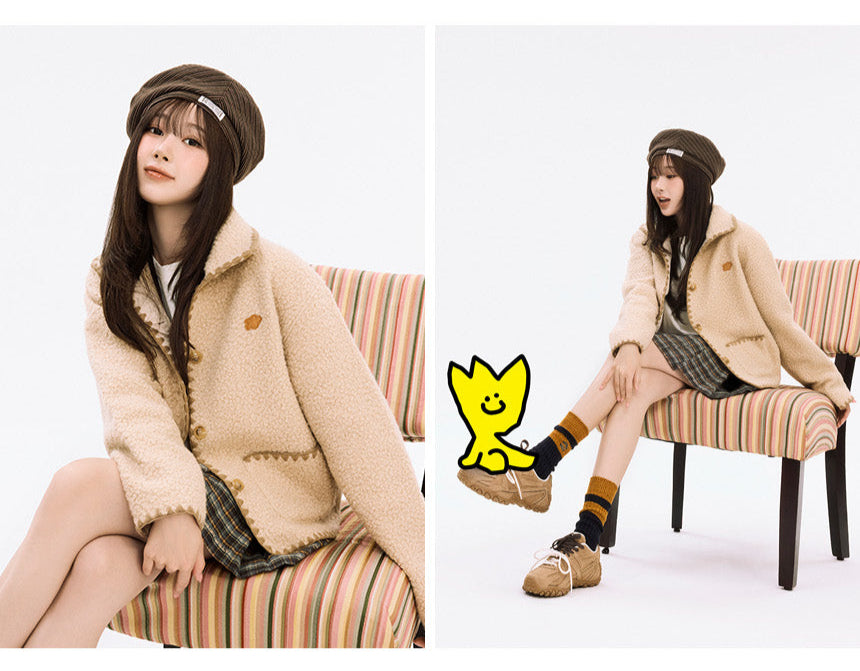 [AESPA Giselle’s Pick] WACKY WILLY Women's Classic Beret  (Brown / Black)