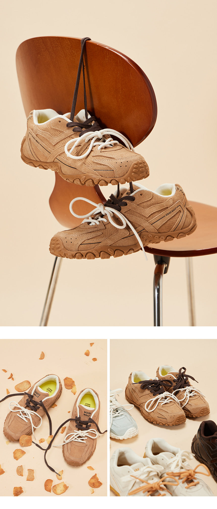 [AESPA Giselle’s Pick] WACKY WILLY Kite Sneakers (Camel)