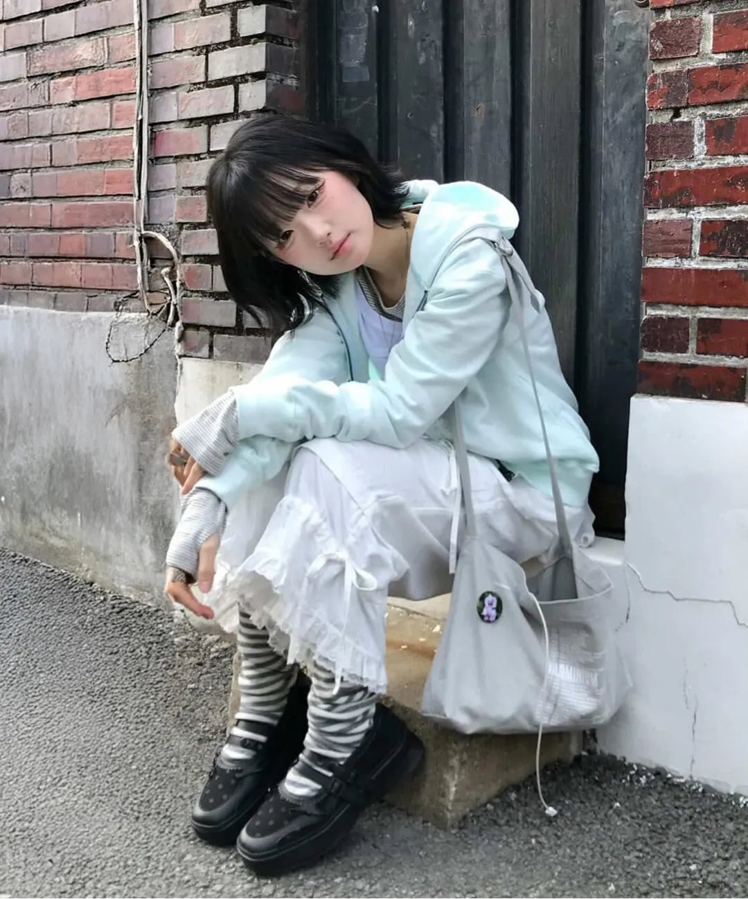 [Hearts2Hearts Ian Worn] Tuomio X FLCT Memento Patchwork Platform Mary jane Shoes