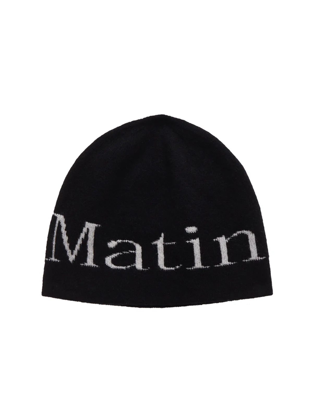 MUSINSA | MATIN KIM LOGO JACQUARD SHORT BEANIE IN WHITE Martin Kim