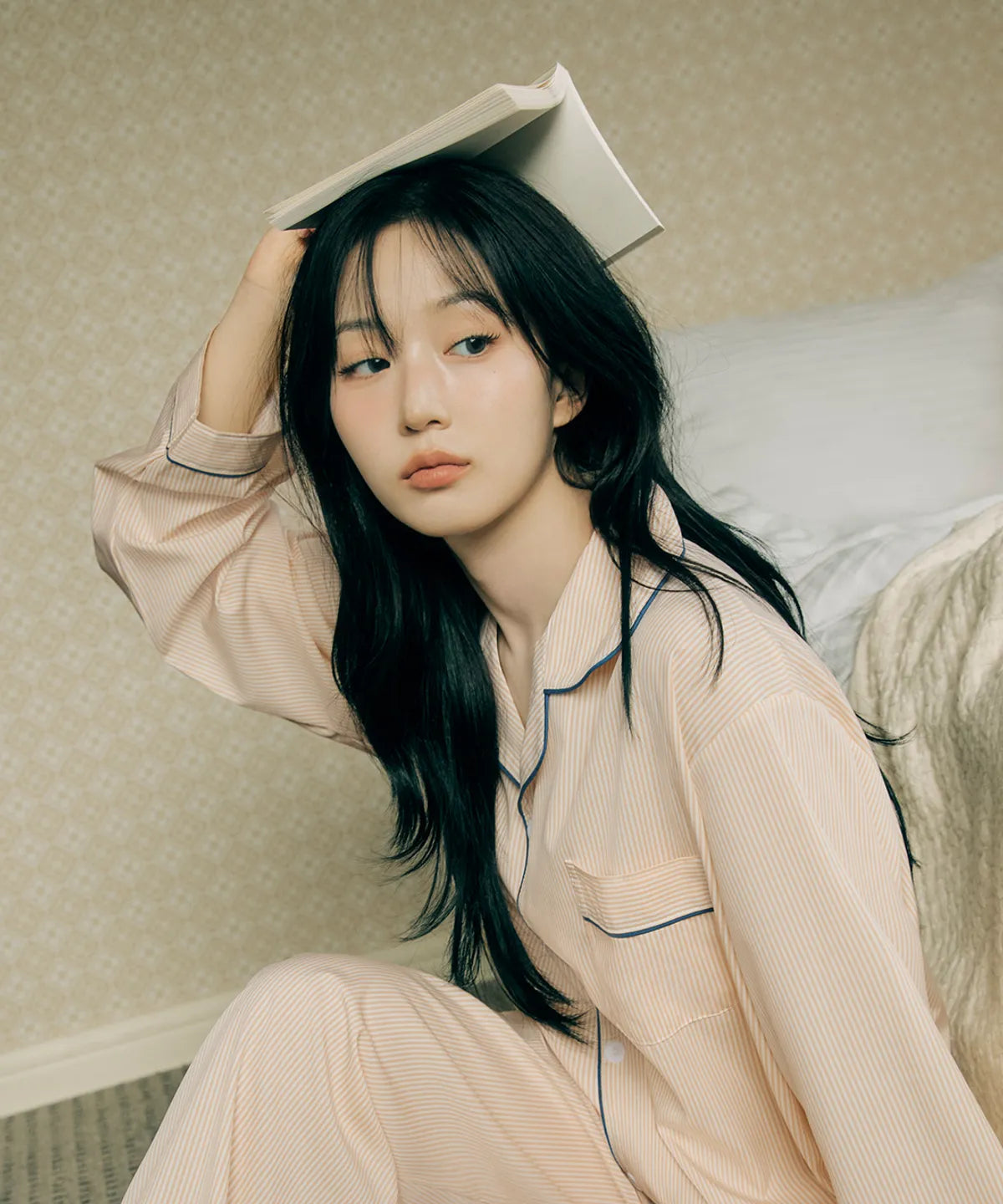 Nmixx Haewon X Dossy Silk Fit Chloe Long Sleeve Couple Pajama Set