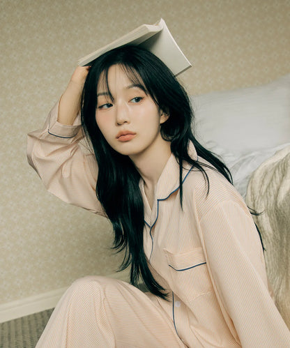 Nmixx Haewon X Dossy Silk Fit Chloe Long Sleeve Couple Pajama Set