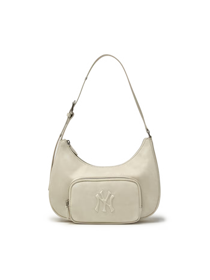 [Ive Gaeul Worn] MLB Basic Vintage Logo Hobo Bag New York Yankees