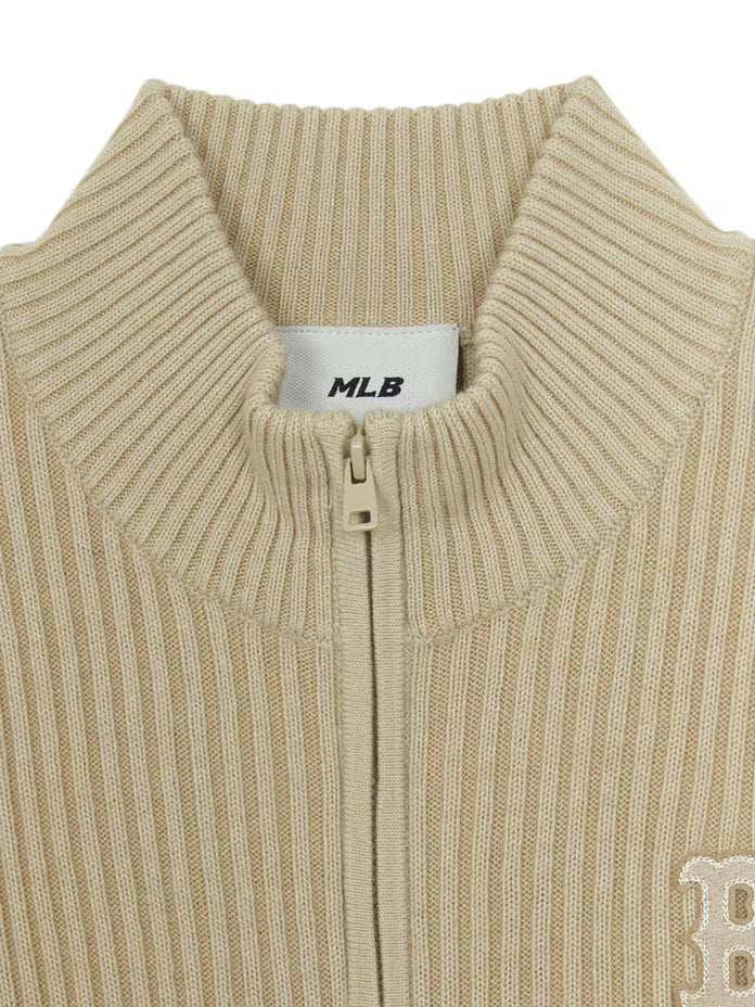 [Karina Pick] 25FW MLB Women's Basic Vintage Lip Zip-Up Cardigan