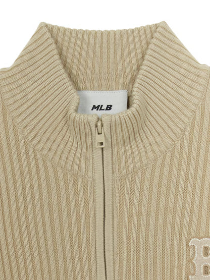 [Karina Pick] 25FW MLB Women's Basic Vintage Lip Zip-Up Cardigan