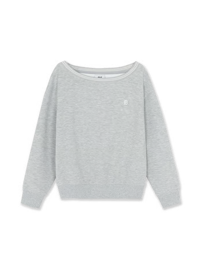 [RESCENE X MLB] 26FW Women's Varsity Lace Tape Off-Shoulder Sweatshirt