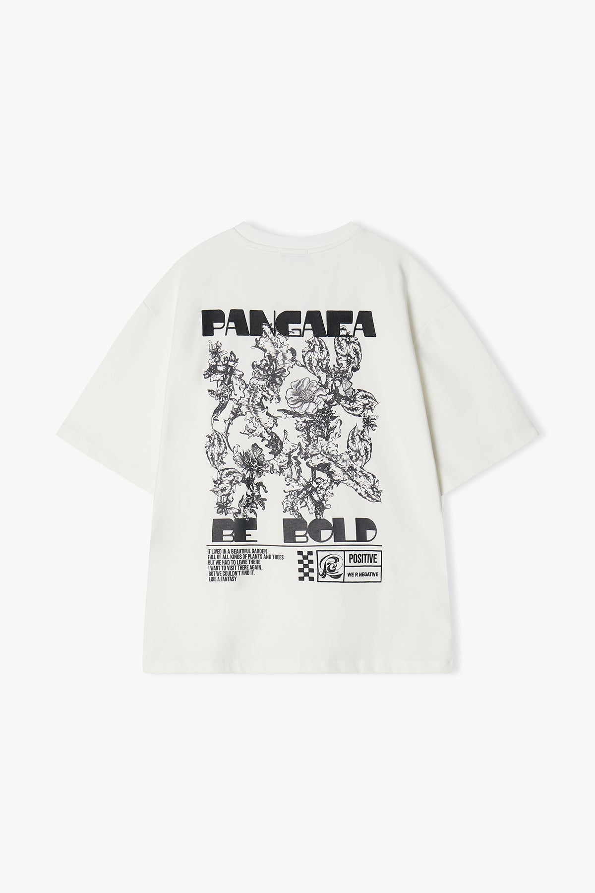 [Cha Eun Woo Worn] Liber Classy White Flower Artwork Half T-Shirt