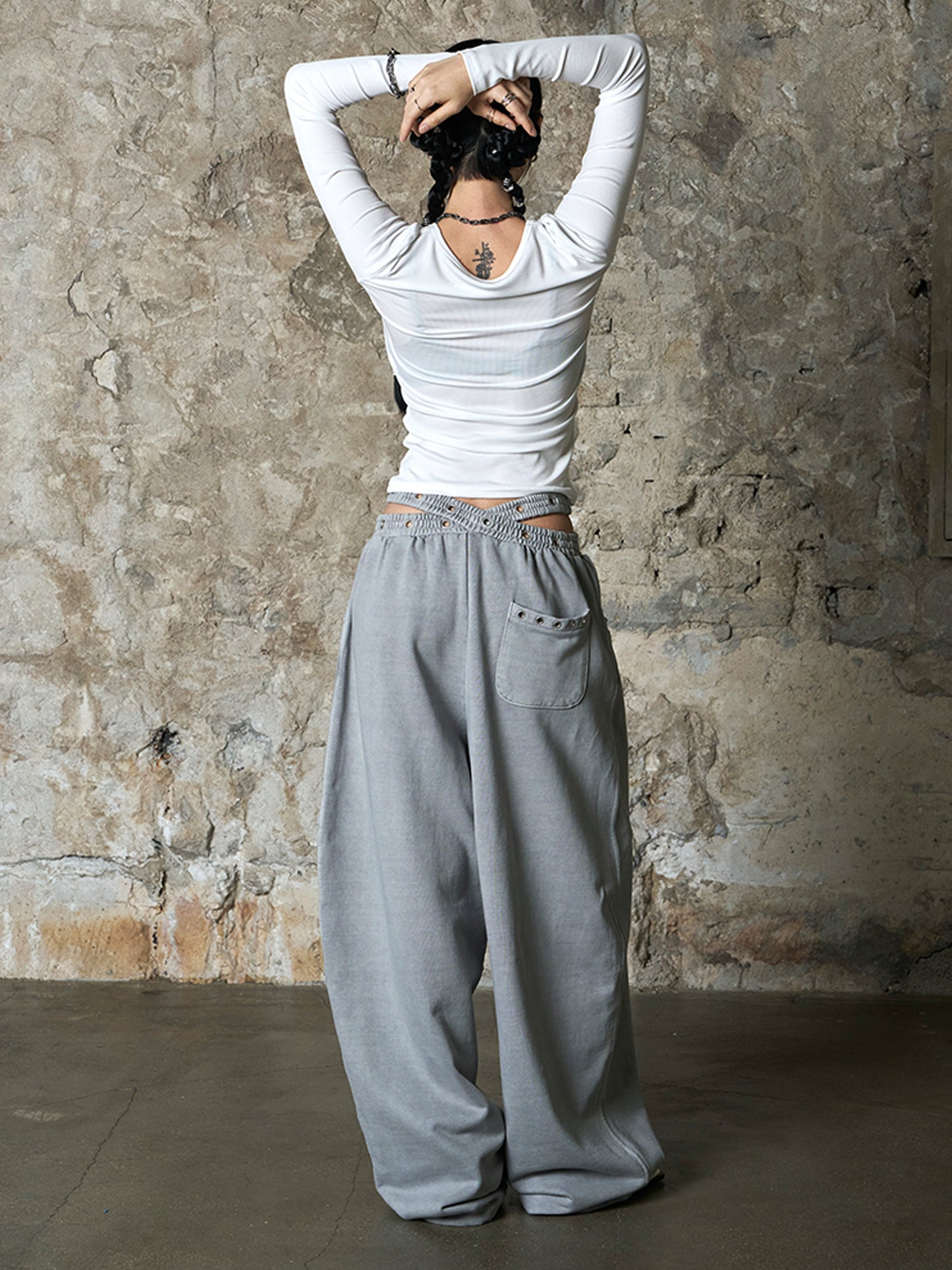[Aespa Winter Worn] EUCT  Dual-Waist Eyelet Sweatpants