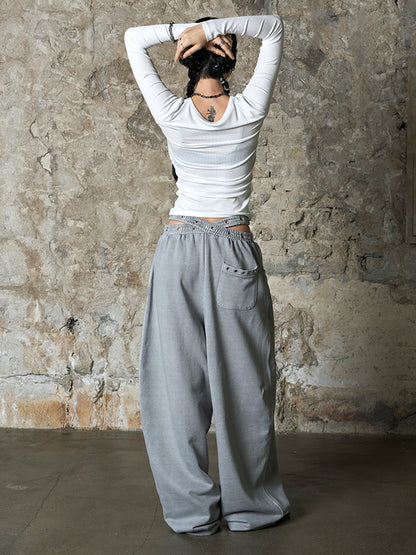 [Aespa Winter Worn] EUCT  Dual-Waist Eyelet Sweatpants