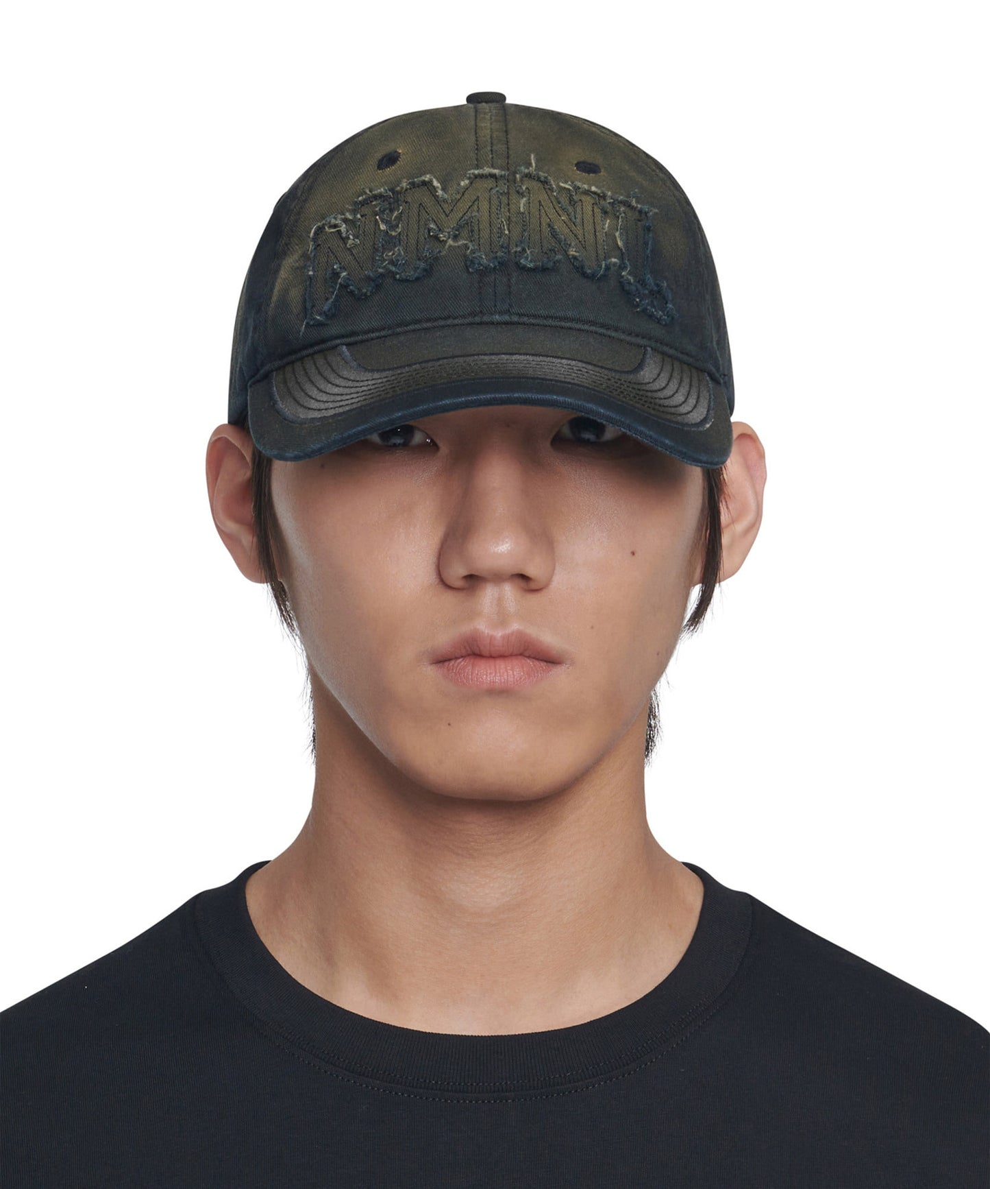 NOMANUAL - NMNL PATCHED BALL CAP - WASHED BLACK (Worn by Seventeen Joshua)