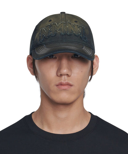 NOMANUAL - NMNL PATCHED BALL CAP - WASHED BLACK (Worn by Seventeen Joshua)