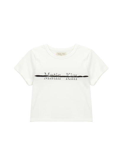 [Aespa Ningning Pick] Matin Kim Cutted Logo  Crop Top