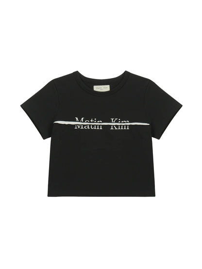 [Aespa Ningning Pick] Matin Kim Cutted Logo  Crop Top