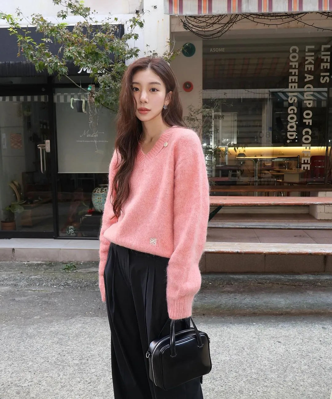 [Riize Pick] 25FW Satur Essen Two-Tone Mohair Pullover Knit
