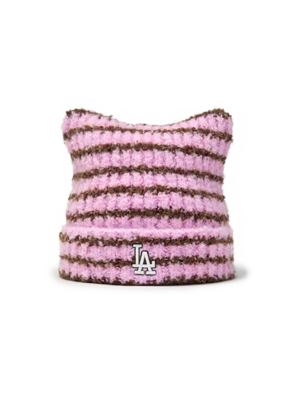 [Aespa Karina & TWS Pick] MLB Striped Meow Beanie New York Yankees