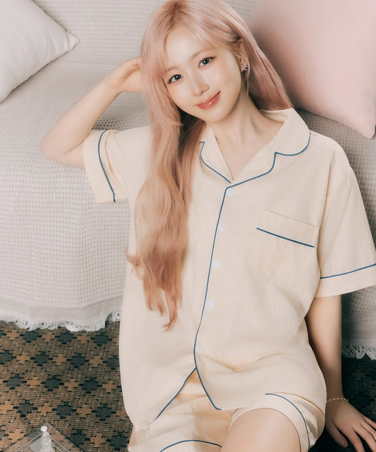 Nmixx Haewon X Dossy 26SS Silk Fit Clean Short Sleeve Couple Pajama Set