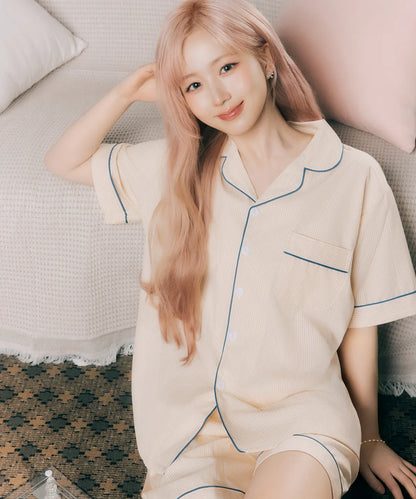 Nmixx Haewon X Dossy 26SS Silk Fit Clean Short Sleeve Couple Pajama Set