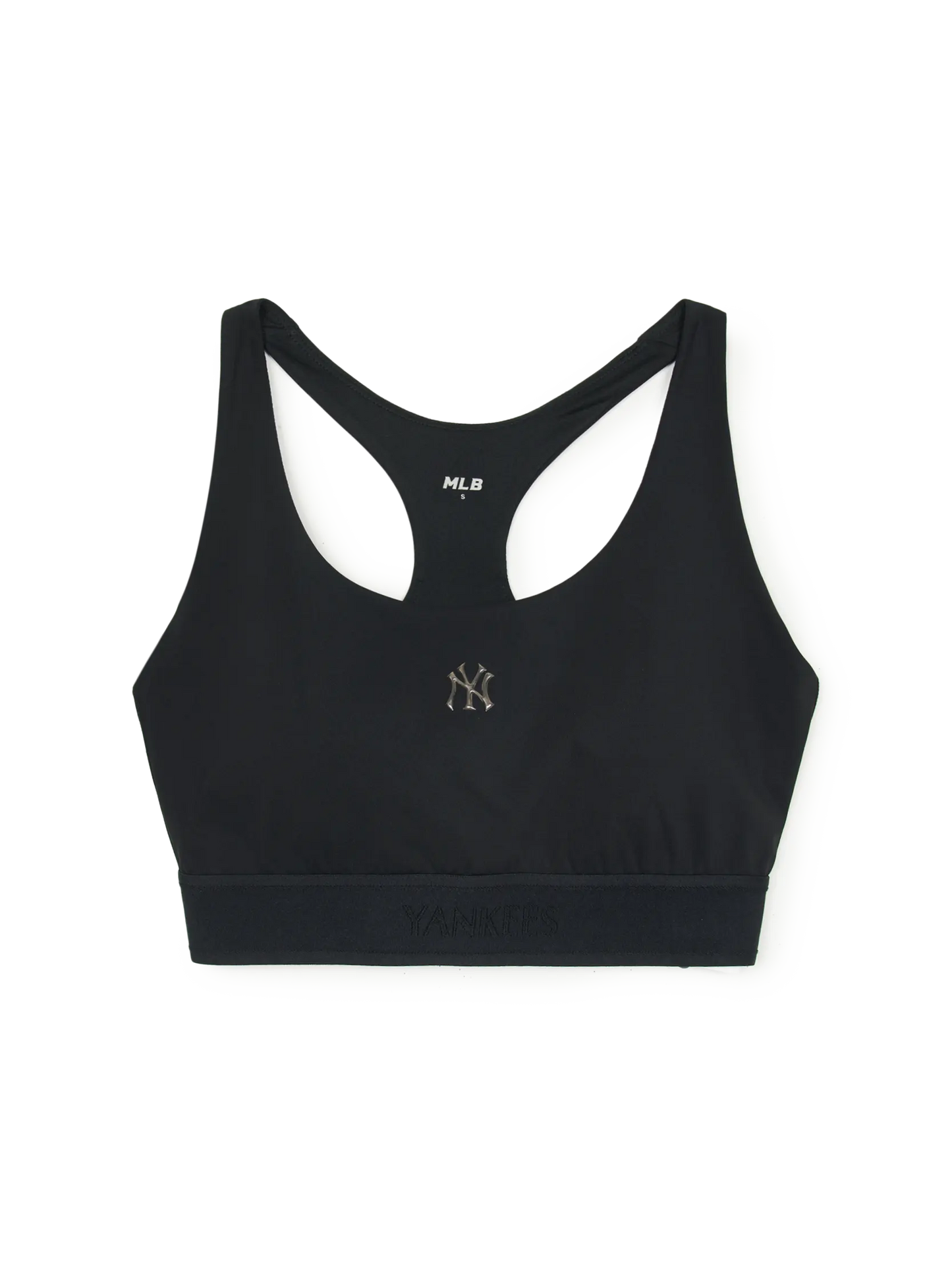 [Aespa Karina PICK] MLB Women's Basic Lettering Band Point Crop Top Black – New York Yankees