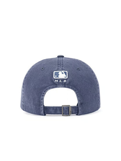 [Aespa Karina Pick] 26SS MLB Vintage Damage Curve Logo Unstructured Ball Cap New York Yankees