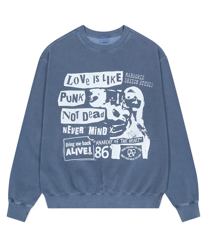 [Seventeen Mingyu Worn] Mahagrid Love Punk Pigment Sweatshirt
