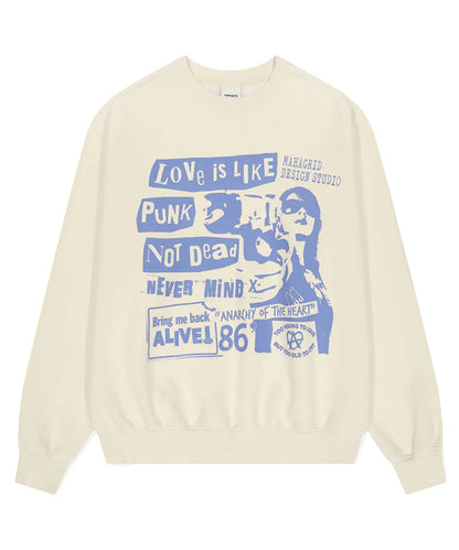 [Seventeen Mingyu Worn] Mahagrid Love Punk Pigment Sweatshirt