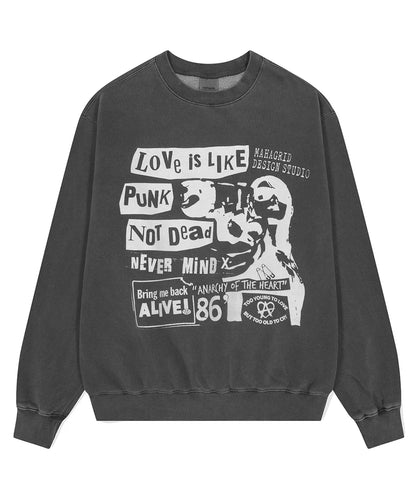 [Seventeen Mingyu Worn] Mahagrid Love Punk Pigment Sweatshirt